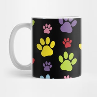 Colorful Paws, Paw Pattern, Paw Prints, Dog Paws Mug